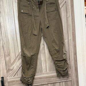 INC International Concepts Women's Green Cargo Cropped Pants